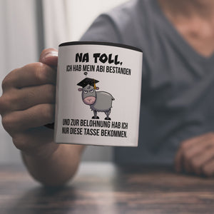 Zickige Ziege Abitur Kaffeebecher mit Spruch Abi bestanden