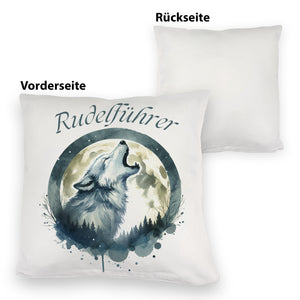 Wolf im Mondschein Rudelführer Kissen