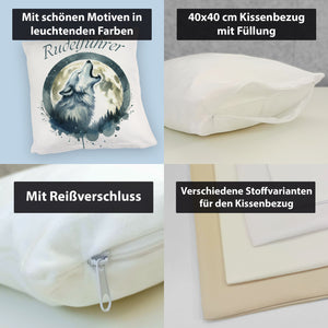 Wolf im Mondschein Rudelführer Kissen