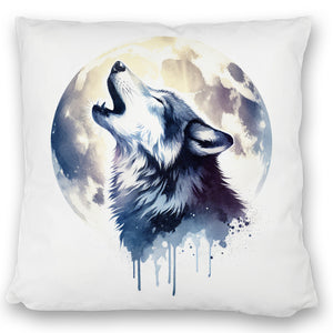 Wolf im Mondschein Kissen