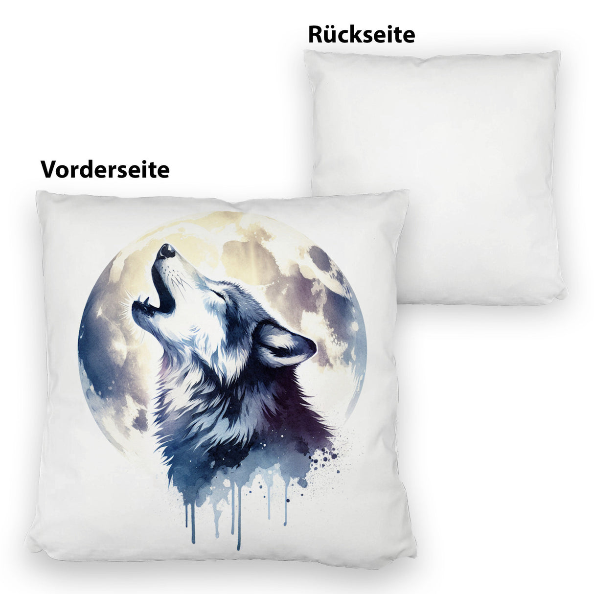 Wolf im Mondschein Kissen