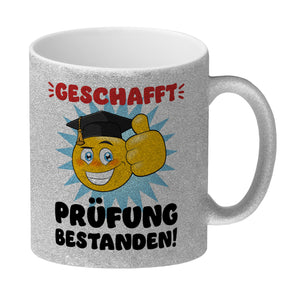 Prüfung bestanden Kaffeebecher mit Spruch Geschafft Prüfung bestanden
