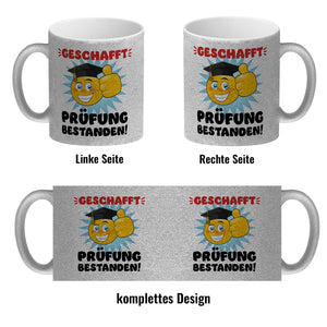 Prüfung bestanden Kaffeebecher mit Spruch Geschafft Prüfung bestanden