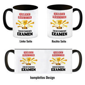 Nummer 1-Pokal Kaffeebecher mit Spruch Glückwunsch zum bestandenen Examen