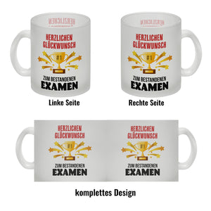 Nummer 1-Pokal Kaffeebecher mit Spruch Glückwunsch zum bestandenen Examen