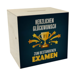 Herzlichen Glückwunsch Spardose mit Spruch zum erfolgreichen Examen