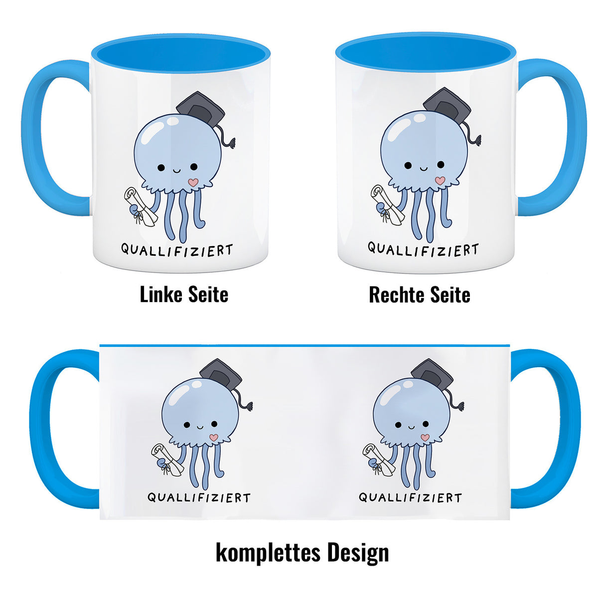 Jelly & Friends Qualle Kaffeebecher mit Spruch Quallifiziert