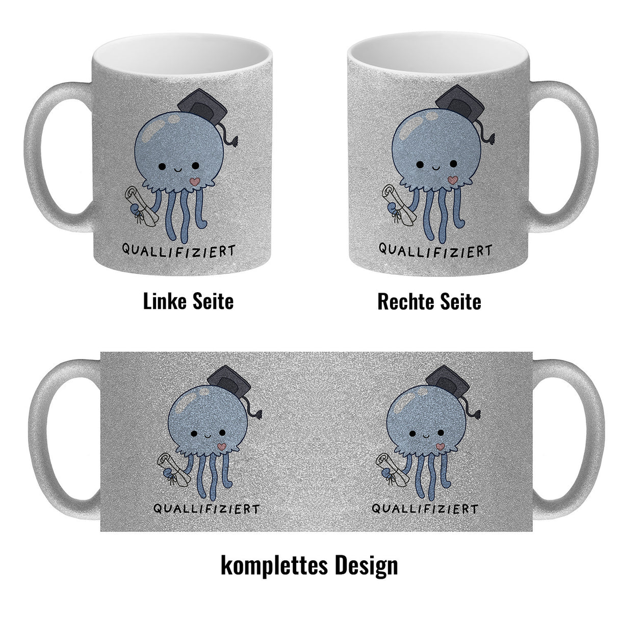 Jelly & Friends Qualle Kaffeebecher mit Spruch Quallifiziert