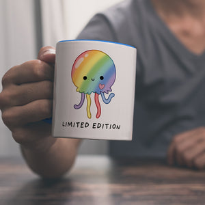 Jelly & Friends Regenbogen-Qualle Kaffeebecher mit Spruch Limited Edition