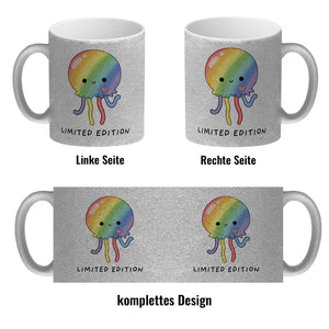 Jelly & Friends Regenbogen-Qualle Kaffeebecher mit Spruch Limited Edition