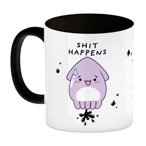 Jelly & Friends Tintenfisch Kaffeebecher mit Spruch Shit happens