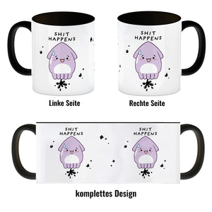 Jelly & Friends Tintenfisch Kaffeebecher mit Spruch Shit happens