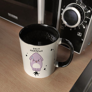 Jelly & Friends Tintenfisch Kaffeebecher mit Spruch Shit happens