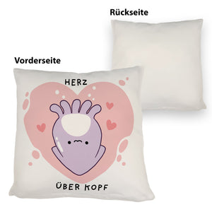 Jelly & Friends Tintenfisch Kissen mit Spruch Herz über Kopf