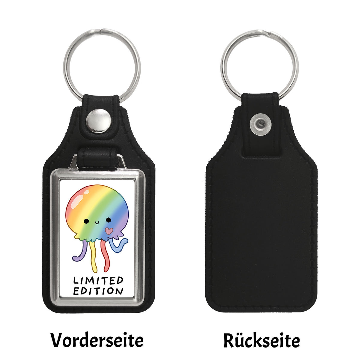 Jelly & Friends Regenbogen-Qualle Schlüsselanhänger mit Spruch Limited Edition