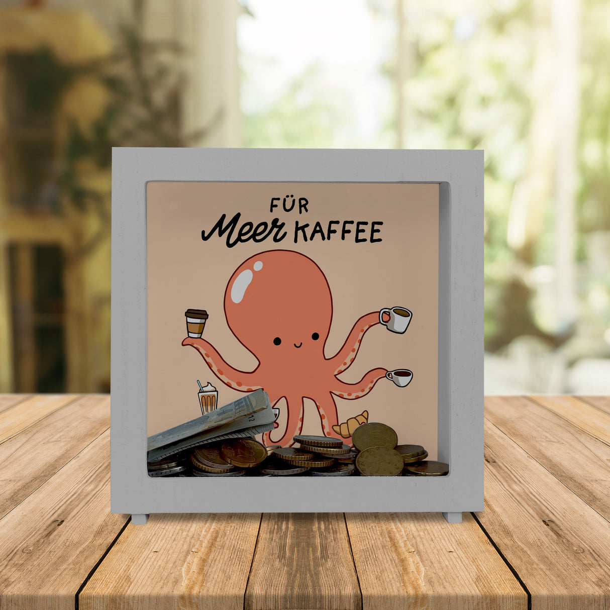 Jelly & Friends Krake Spardose mit Spruch Für Meer Kaffee