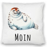 Dicke Robbe Kissen mit Spruch Moin