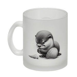 Baby Otter mit Muschel Kaffeebecher