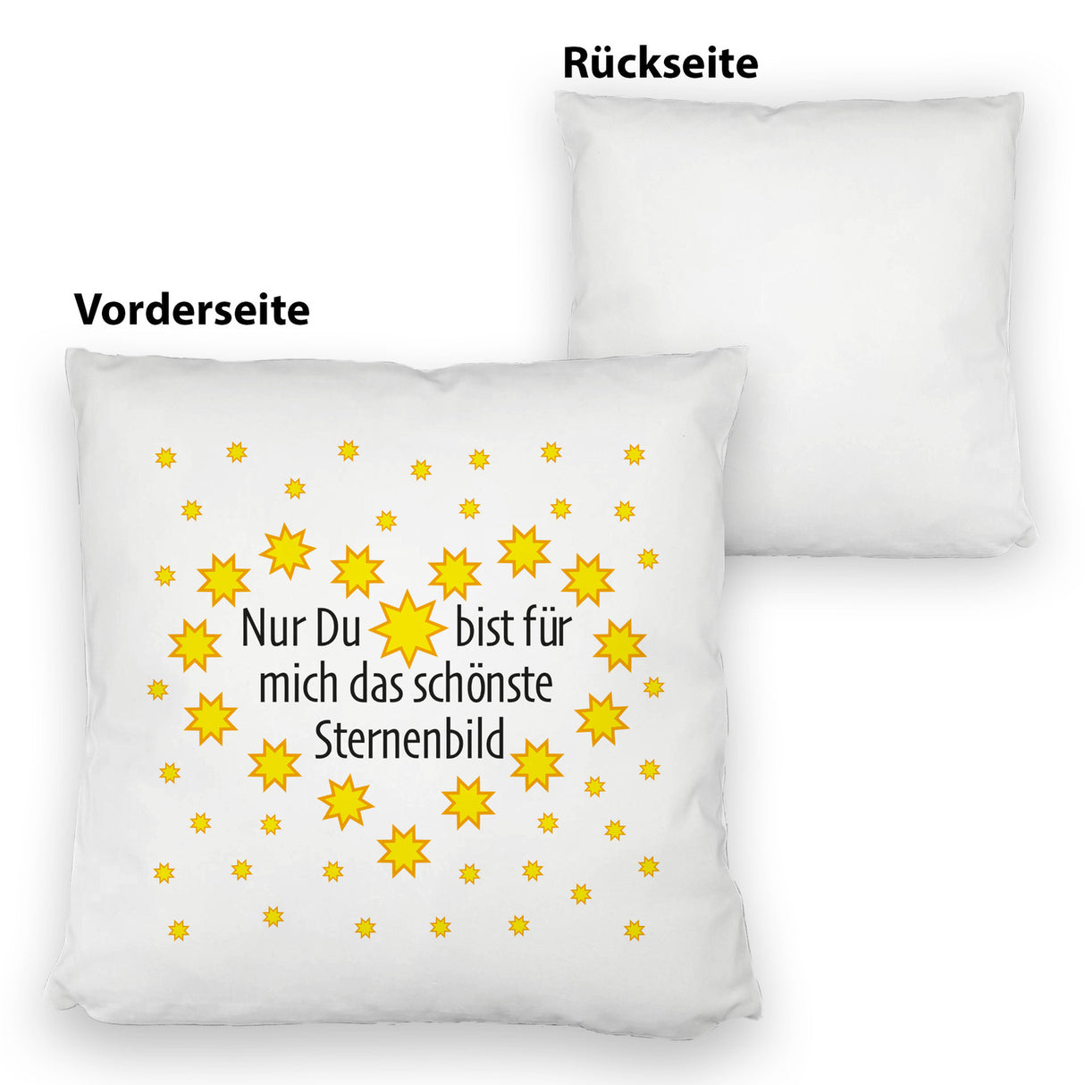 Herz und Sterne Kissen mit Spruch Du mein schönstes Sternenbild