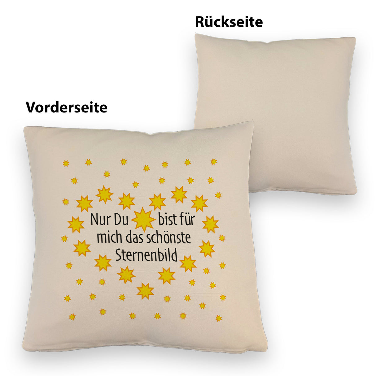 Herz und Sterne Kissen mit Spruch Du mein schönstes Sternenbild