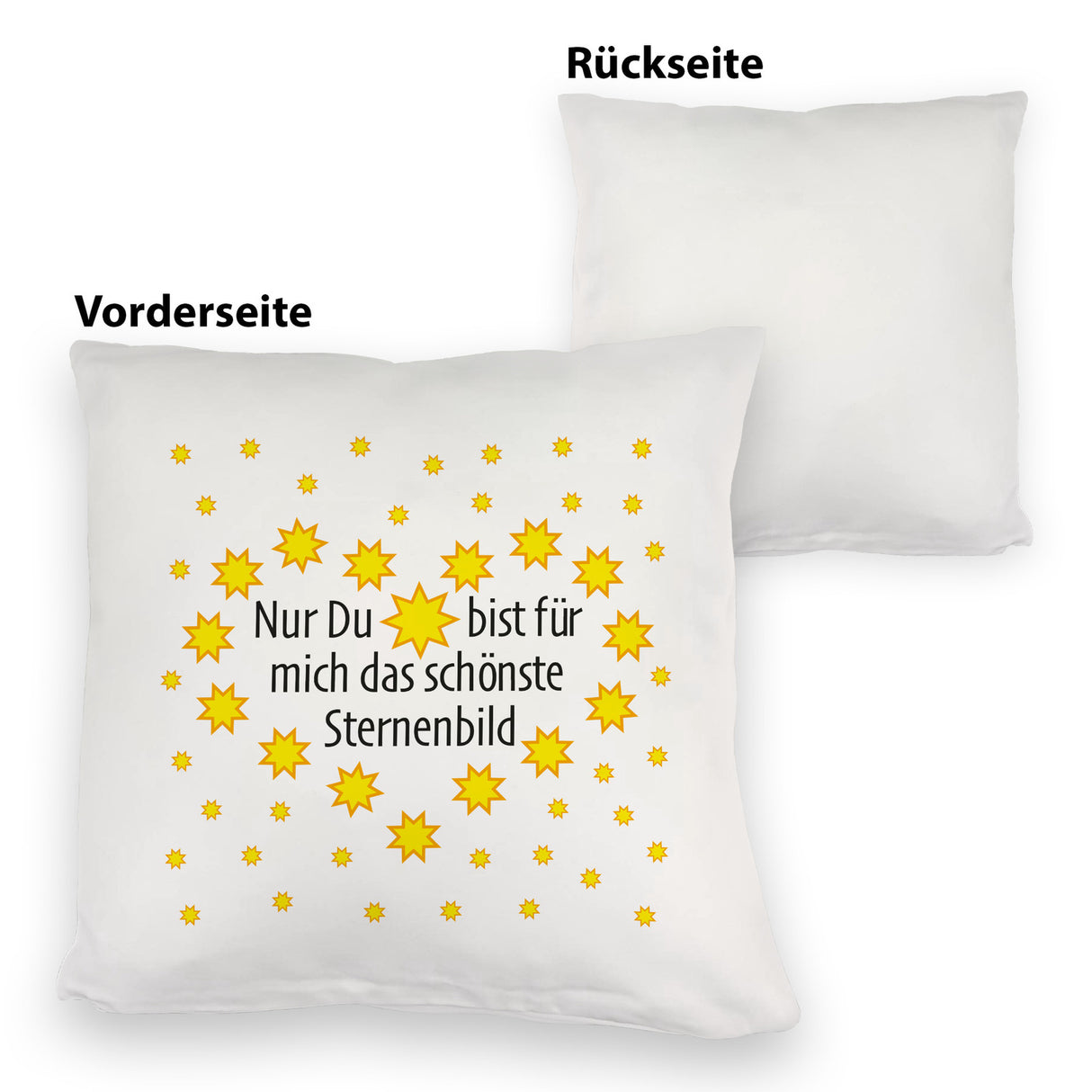 Herz und Sterne Kissen mit Spruch Du mein schönstes Sternenbild