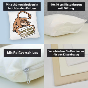 Affe Kissen mit Spruch Du bist einfach Affenstark