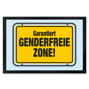 Garantiert genderfreie Zone Fußmatte in 35x50 cm in Straßenschildoptik