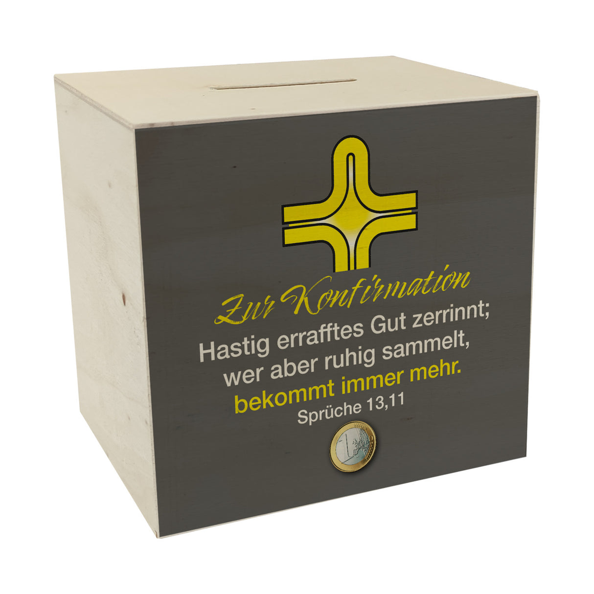 Sprüche 13,11 Bibelvers Spardose zur Konfirmation