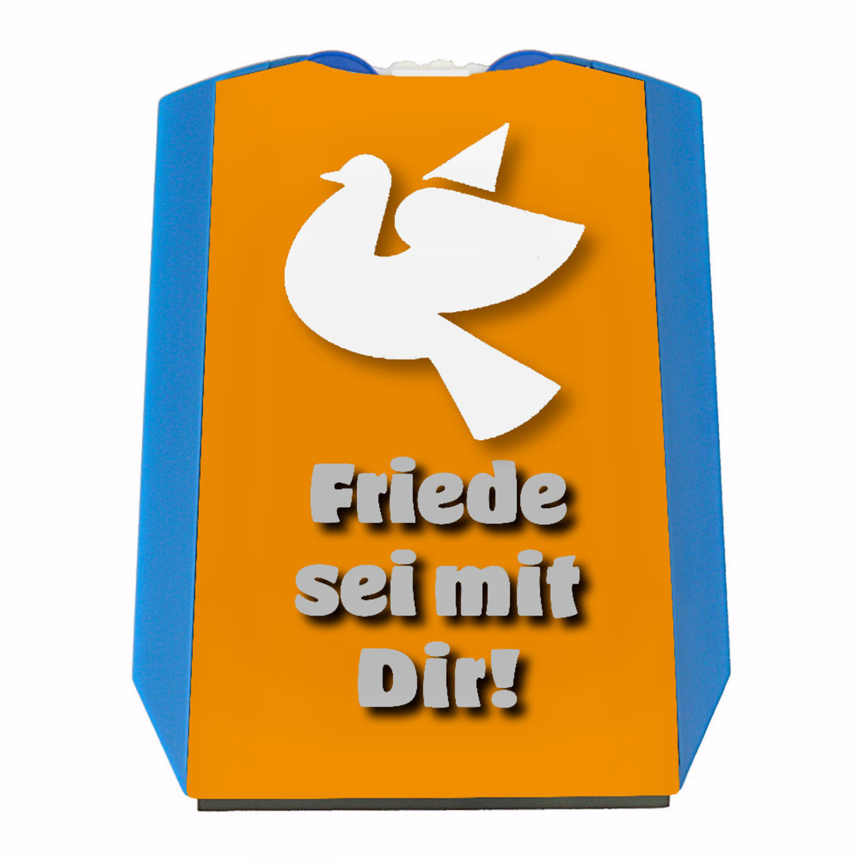 Friendstaube Parkscheibe in blau mit Spruch Friede sei mit Dir
