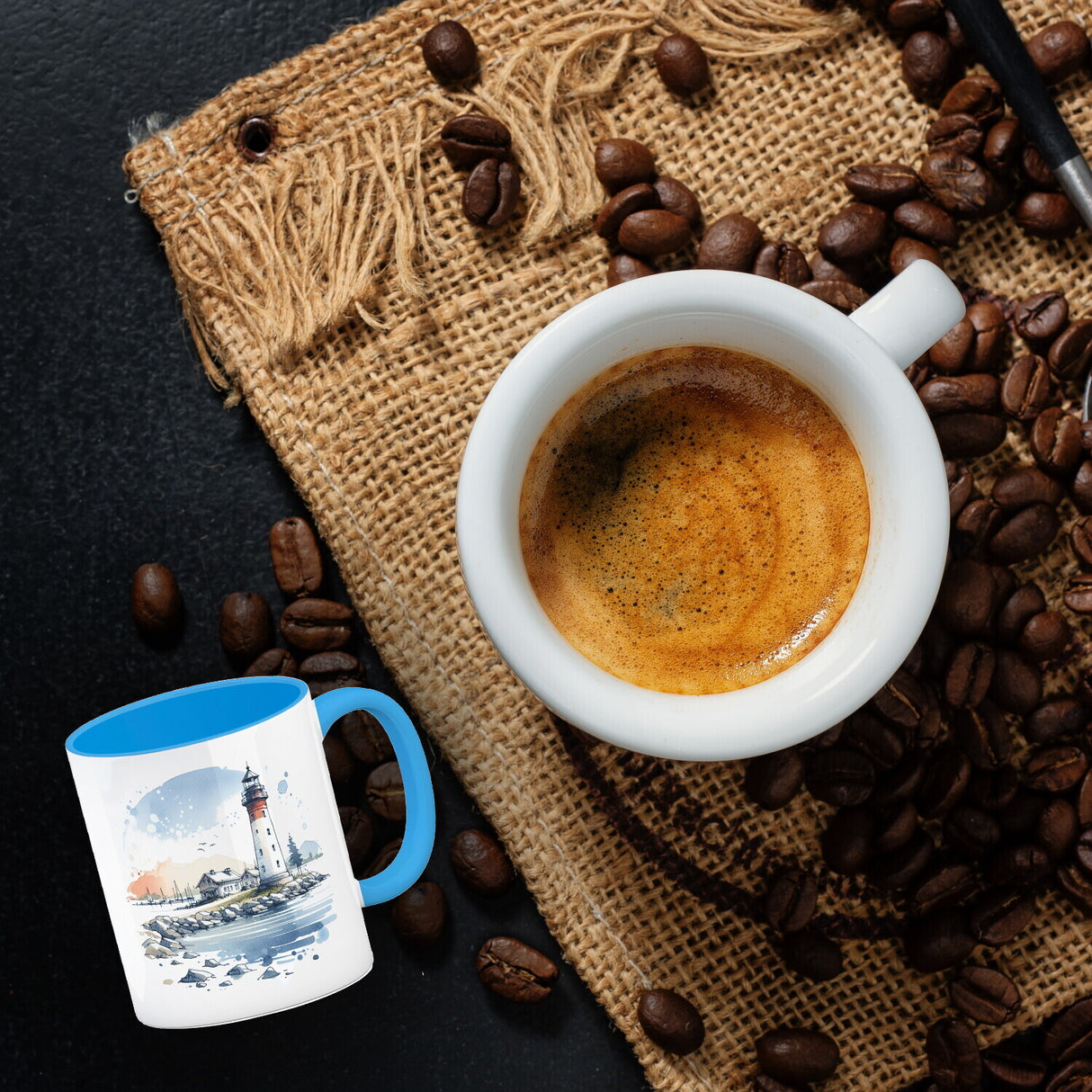 Leuchtturm Kaffeebecher