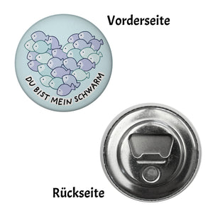 Jelly & Friends Fisch-Herz Magnet rund mit Spruch Du bist mein Schwarm
