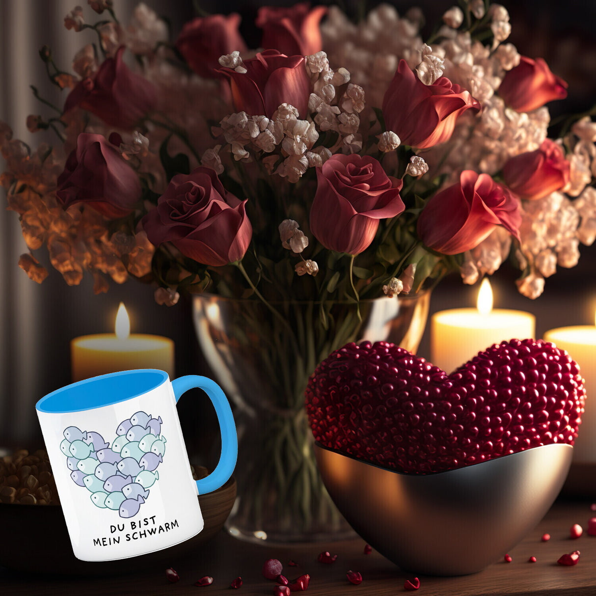 Jelly & Friends Fisch-Herz Kaffeebecher mit Spruch Du bist mein Schwarm