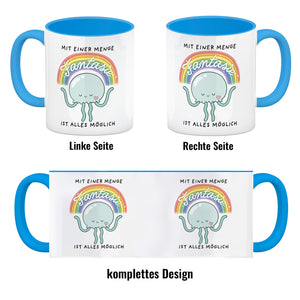 Jelly & Friends Qualle Kaffeebecher mit Spruch Mit Fantasie ist alles möglich