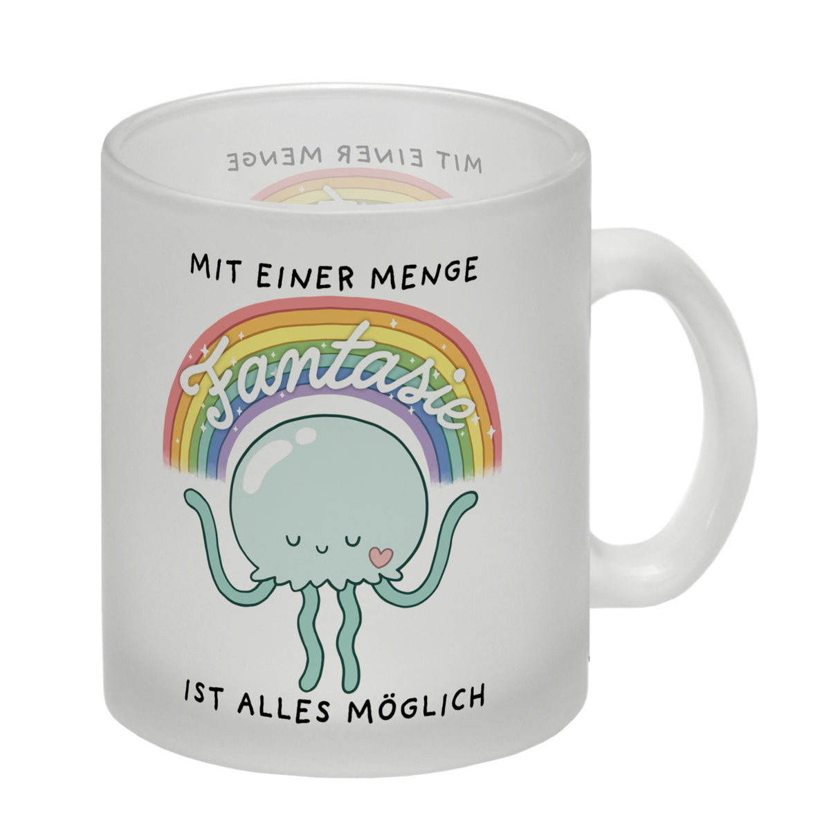 Jelly & Friends Qualle Kaffeebecher mit Spruch Mit Fantasie ist alles möglich