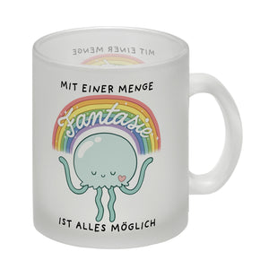 Jelly & Friends Qualle Kaffeebecher mit Spruch Mit Fantasie ist alles möglich