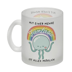 Jelly & Friends Qualle Kaffeebecher mit Spruch Mit Fantasie ist alles möglich