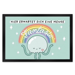Jelly & Friends Qualle Fußmatte in 35x50 cm mit Spruch Hier erwartet dich eine Menge Fantasie