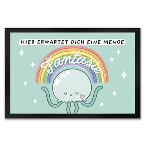 Jelly & Friends Qualle Fußmatte in 35x50 cm mit Spruch Hier erwartet dich eine Menge Fantasie