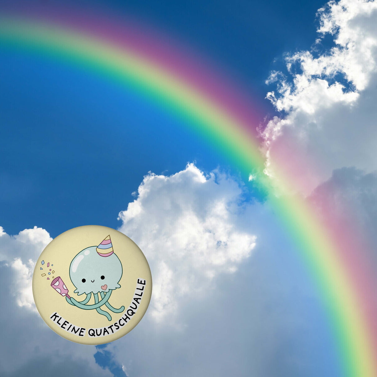 Jelly & Friends Qualle Magnet rund mit Spruch Kleine Quatschqualle