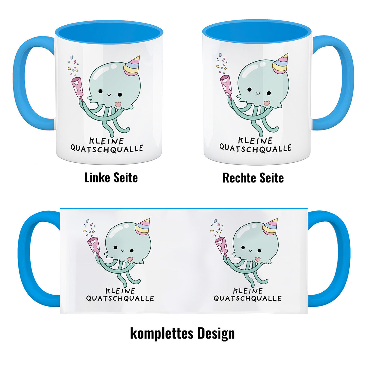Jelly & Friends Qualle Kaffeebecher mit Spruch Kleine Quatschqualle
