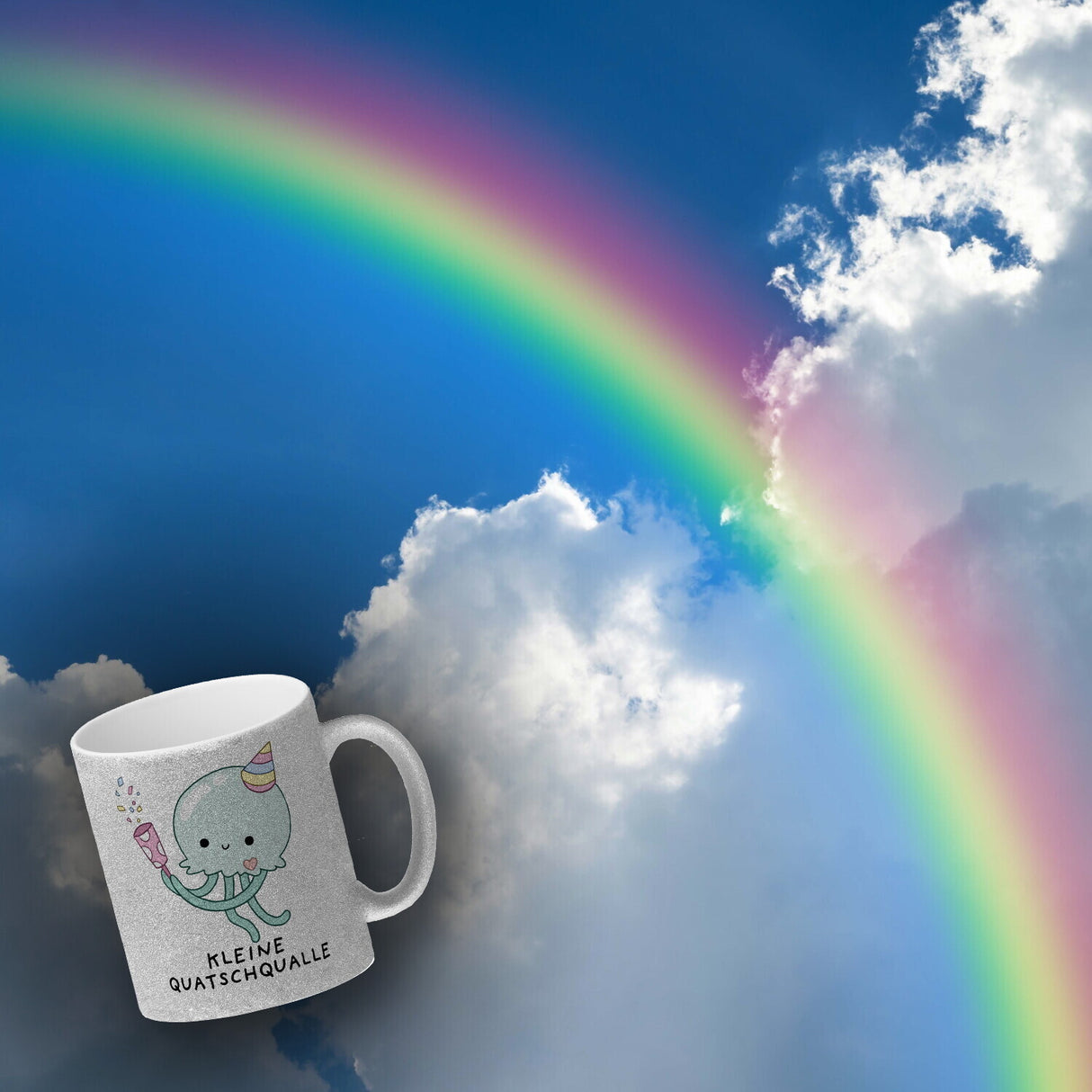 Jelly & Friends Qualle Kaffeebecher mit Spruch Kleine Quatschqualle