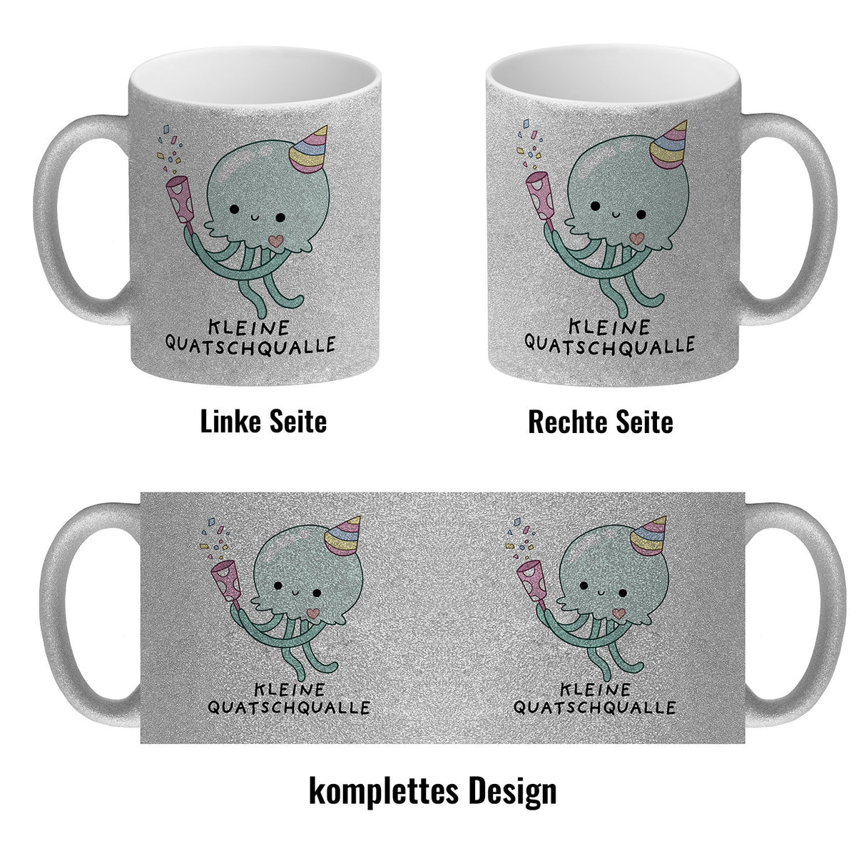Jelly & Friends Qualle Kaffeebecher mit Spruch Kleine Quatschqualle