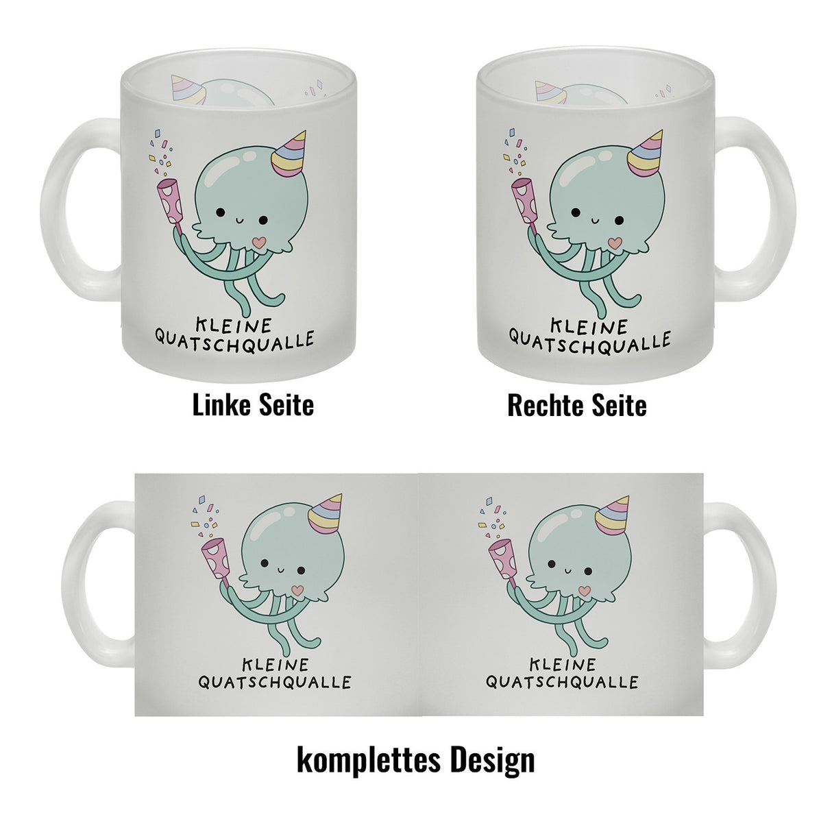 Jelly & Friends Qualle Kaffeebecher mit Spruch Kleine Quatschqualle