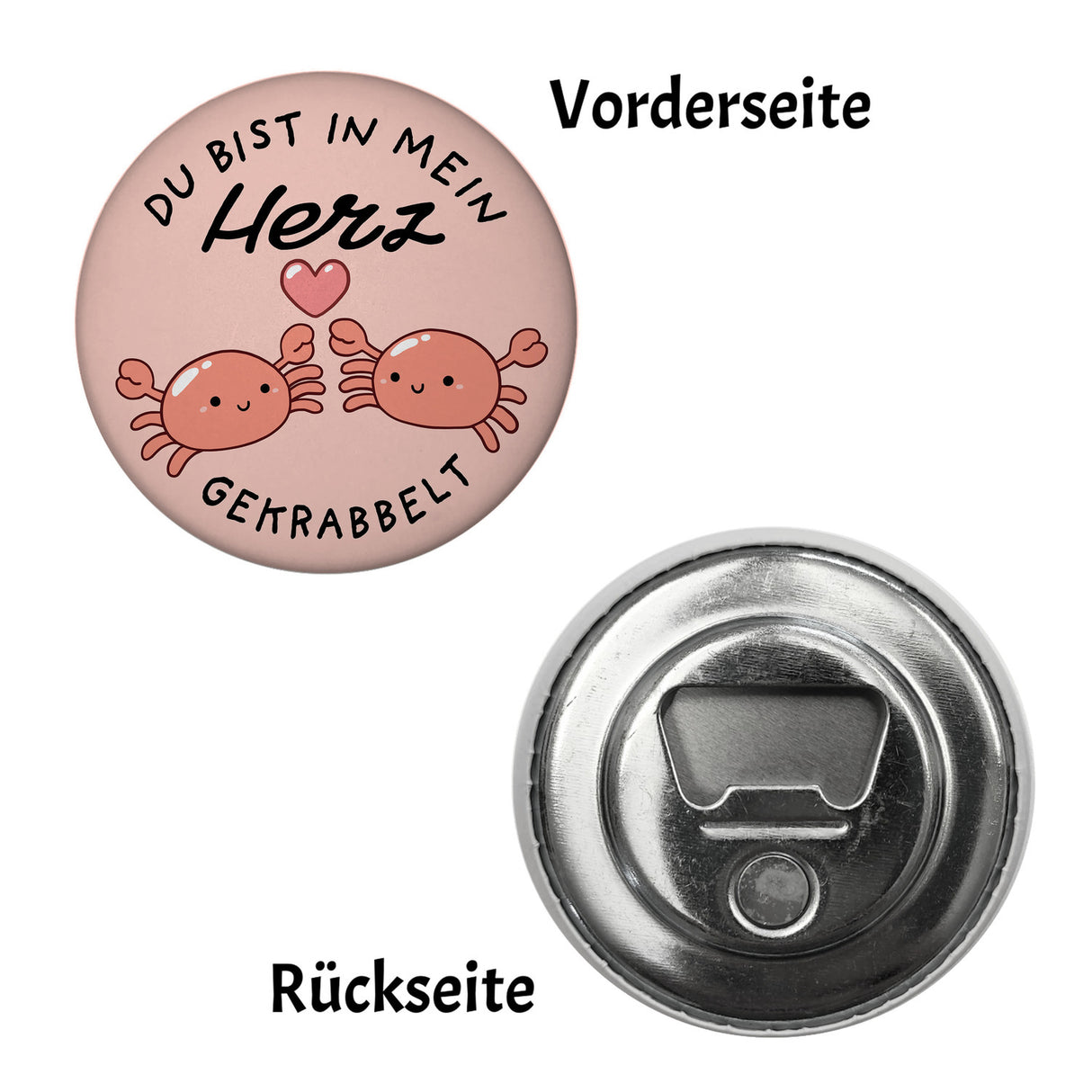 Jelly & Friends Krabben Magnet rund mit Spruch Du bist in mein Herz gekrabbelt