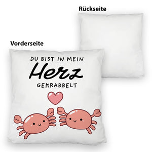 Jelly & Friends Krabben Kissen mit Spruch Du bist in mein Herz gekrabbelt