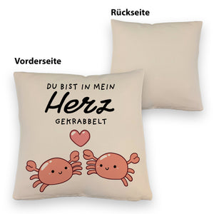 Jelly & Friends Krabben Kissen mit Spruch Du bist in mein Herz gekrabbelt