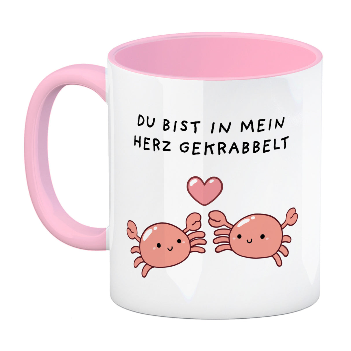 Jelly & Friends Krabben Kaffeebecher mit Spruch Du bist in mein Herz gekrabbelt