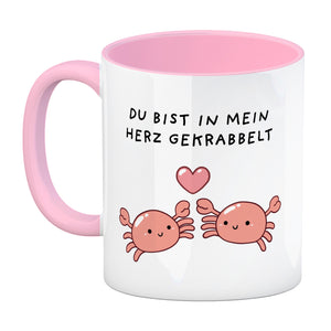 Jelly & Friends Krabben Kaffeebecher mit Spruch Du bist in mein Herz gekrabbelt