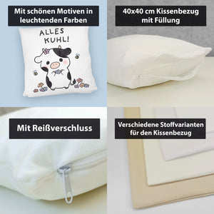 Kuh Kissen mit Spruch Alles Kuhl