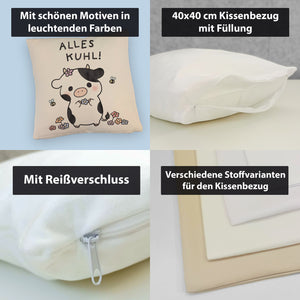 Kuh Kissen mit Spruch Alles Kuhl